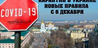 Карантин в Украине новые правила с 6 декабря