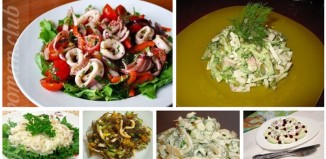 5 рецептов. Салат  с кальмарами